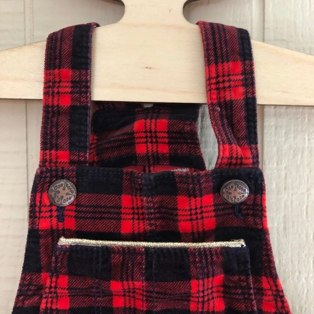 OshKosh B’Gosh buffalo plaid overalls skirt 9M